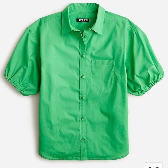 J. Crew Tops - J. Crew Spring garden top shirt in cotton poplin BP612 Green 6